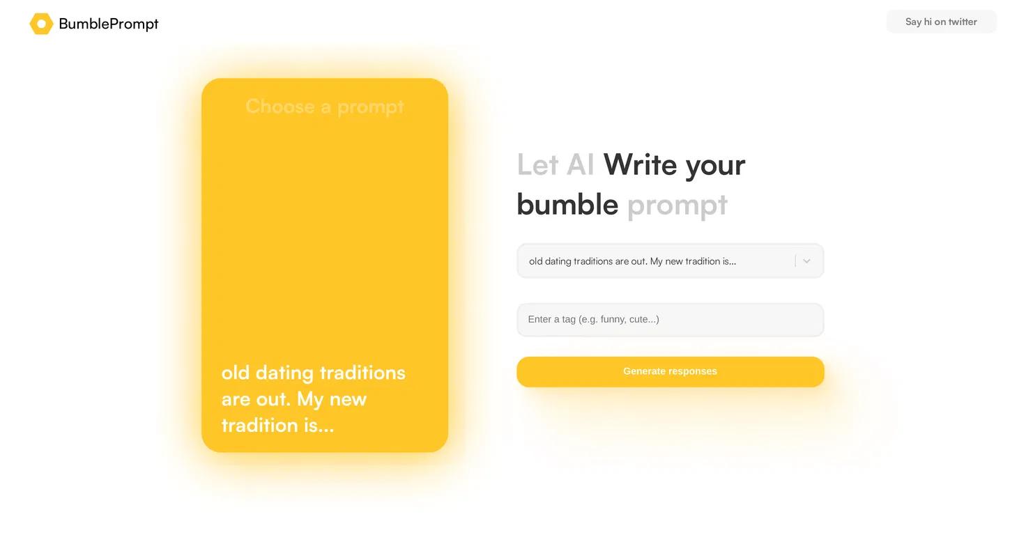 BumblePromptWebsite Screenshot