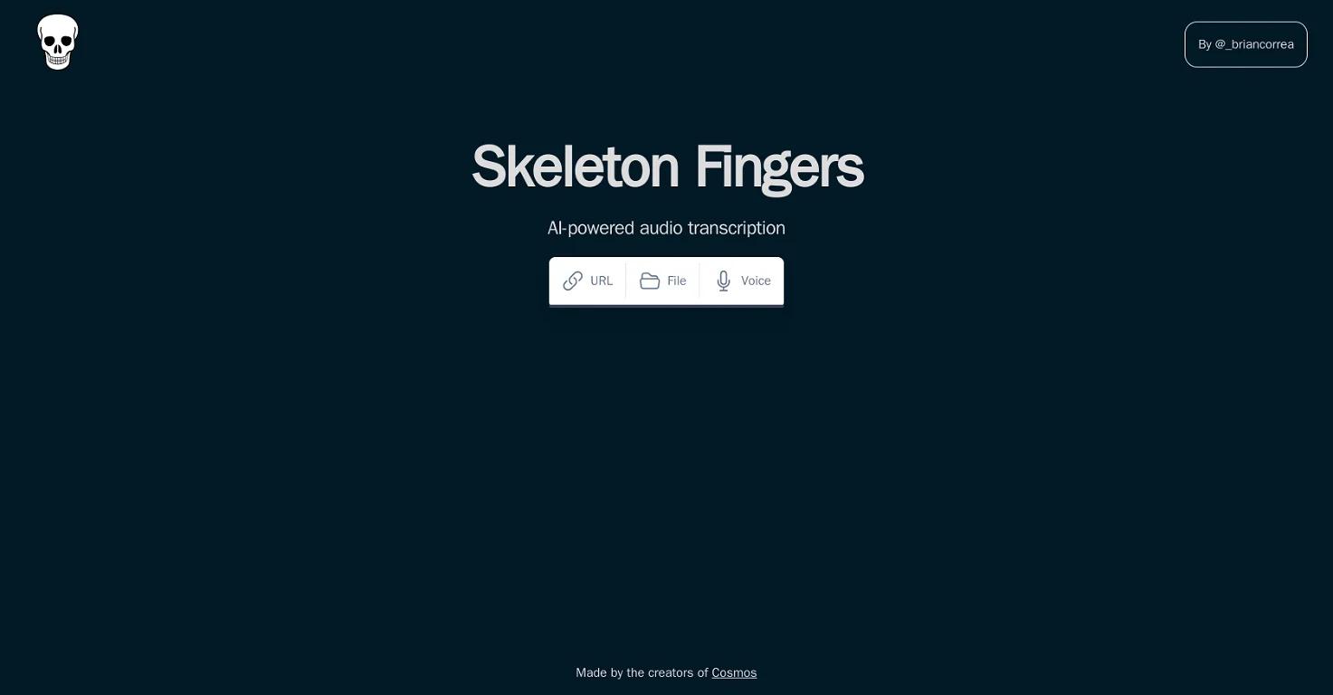 Skeleton FingersWebsite Screenshot