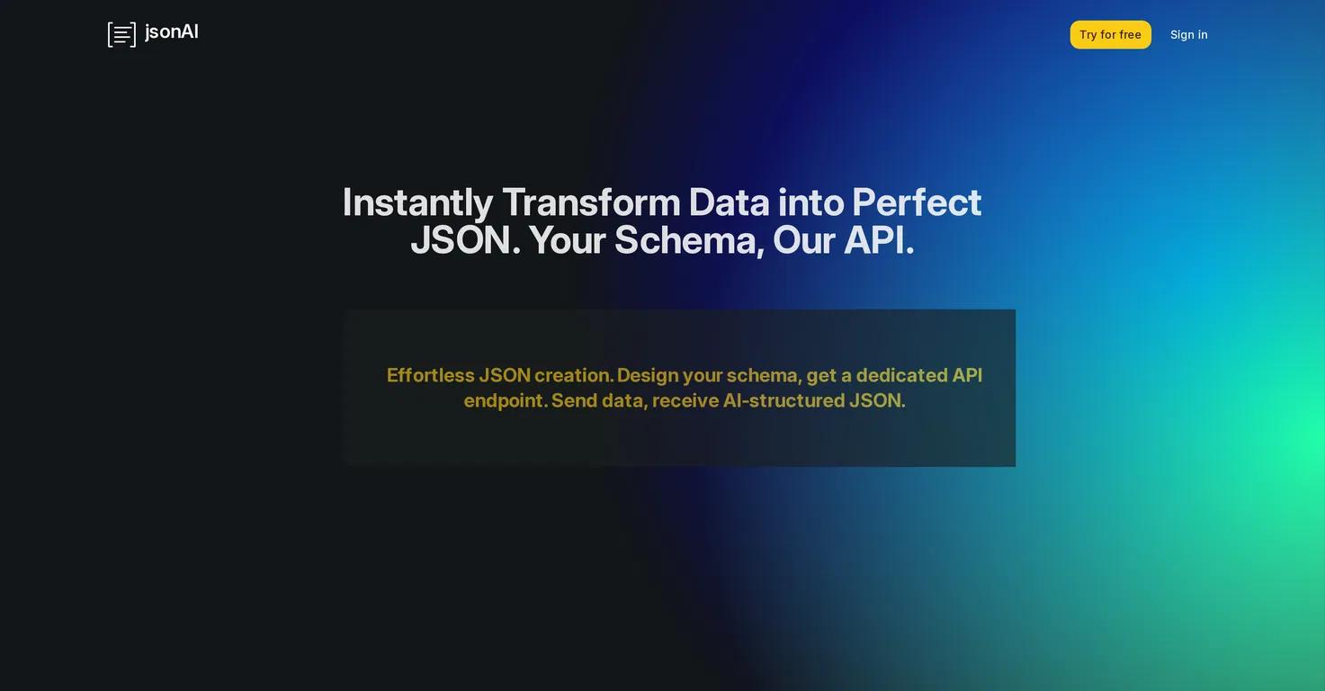 jsonAIWebsite Screenshot