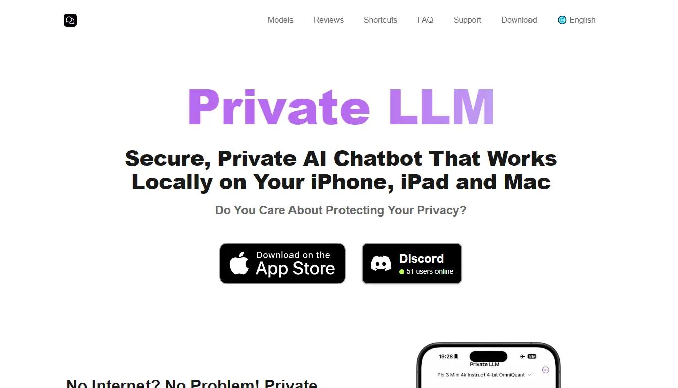 Private LLMWebsite Screenshot