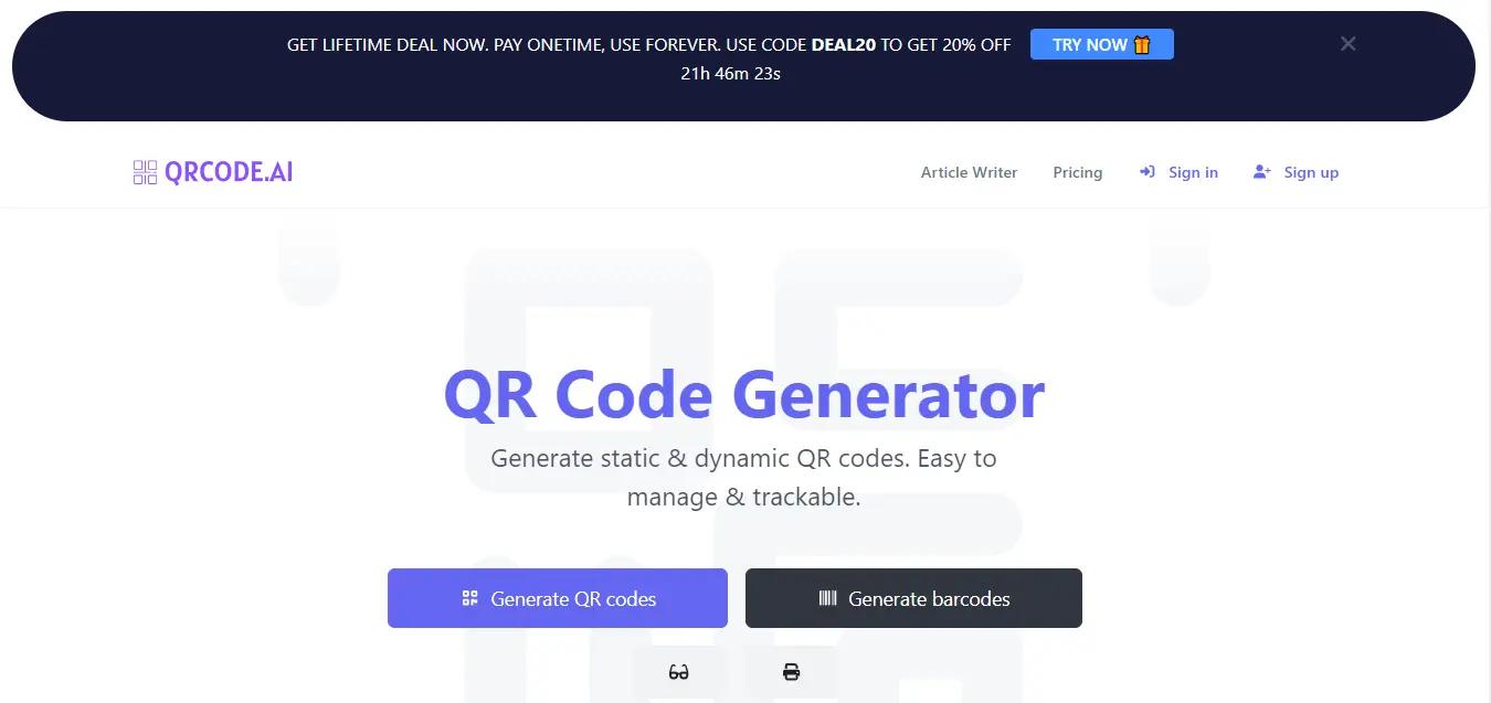 QRCode AIWebsite Screenshot