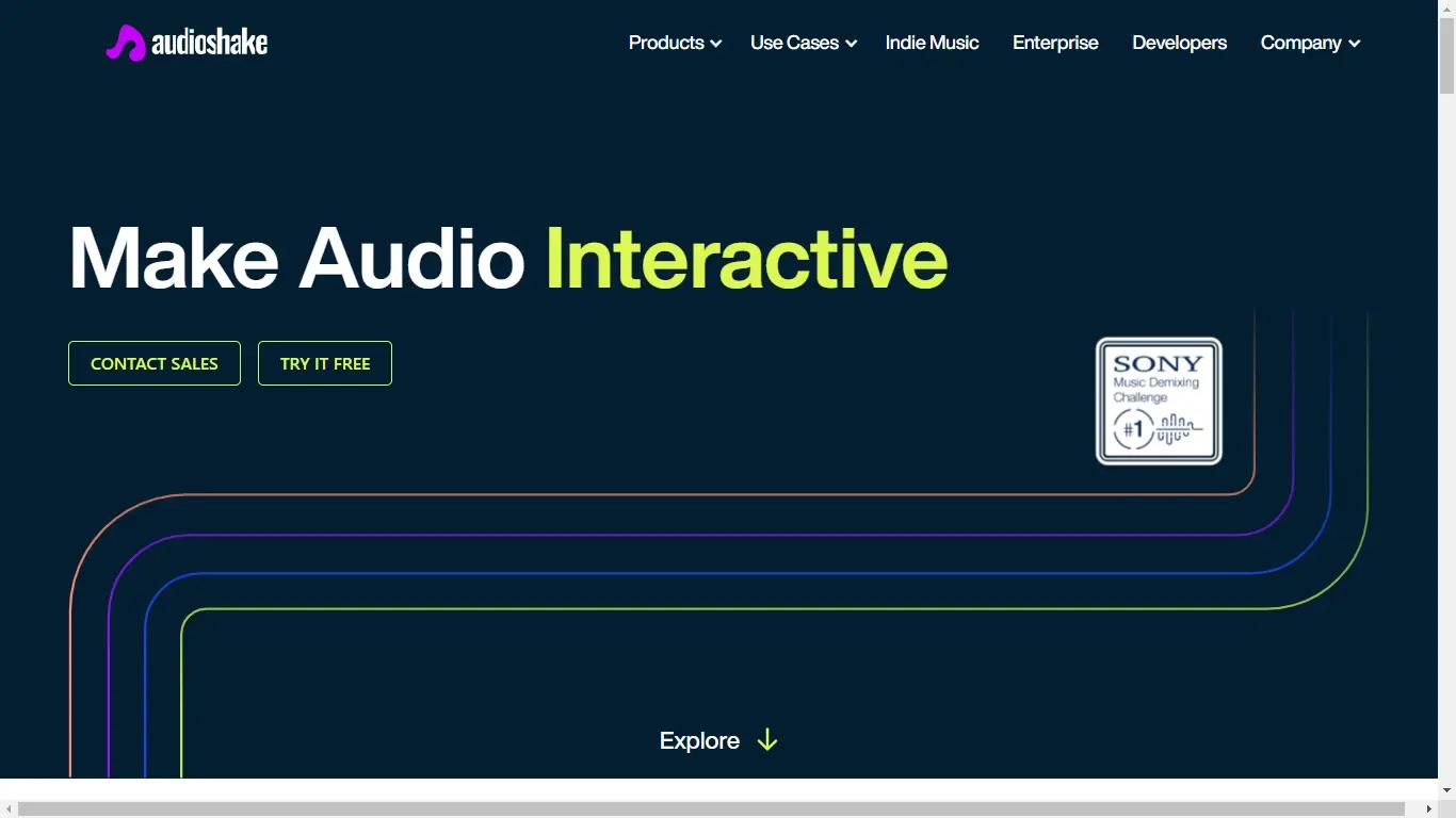 AudioShakeWebsite Screenshot