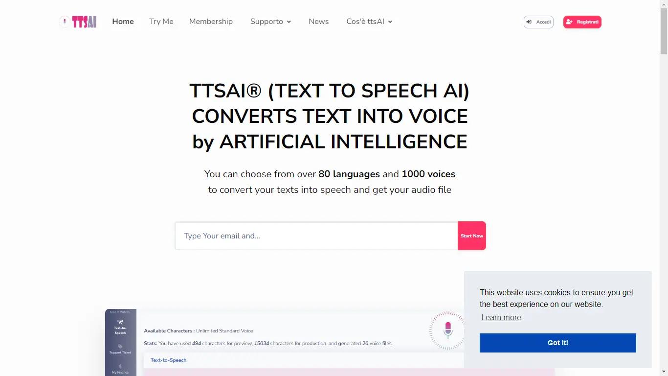TTSAIWebsite Screenshot