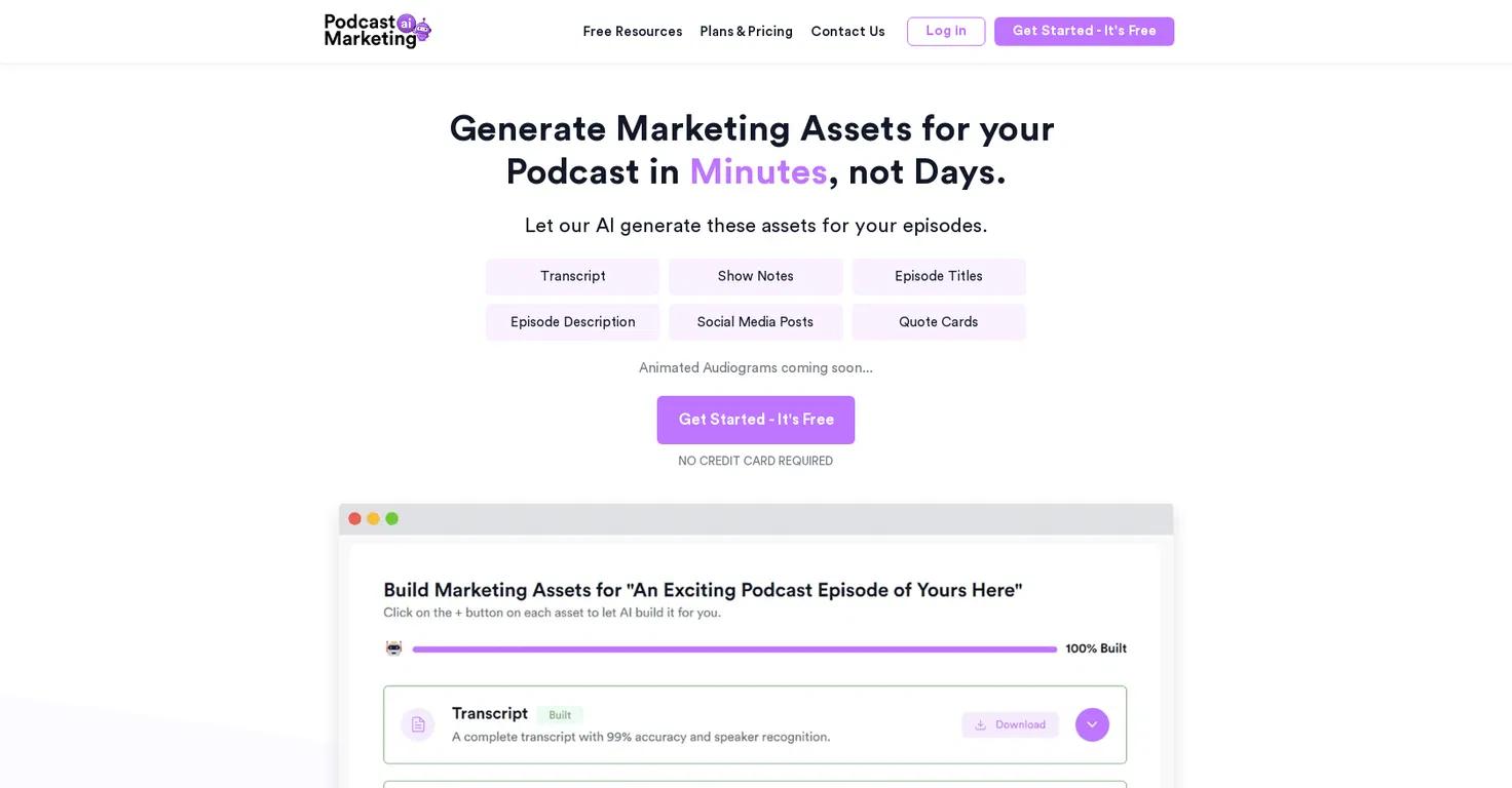 Podcast Marketing Website Screenshot