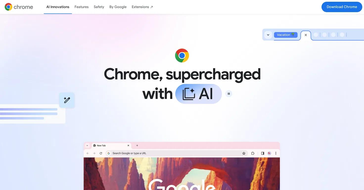 Chrome AIWebsite Screenshot