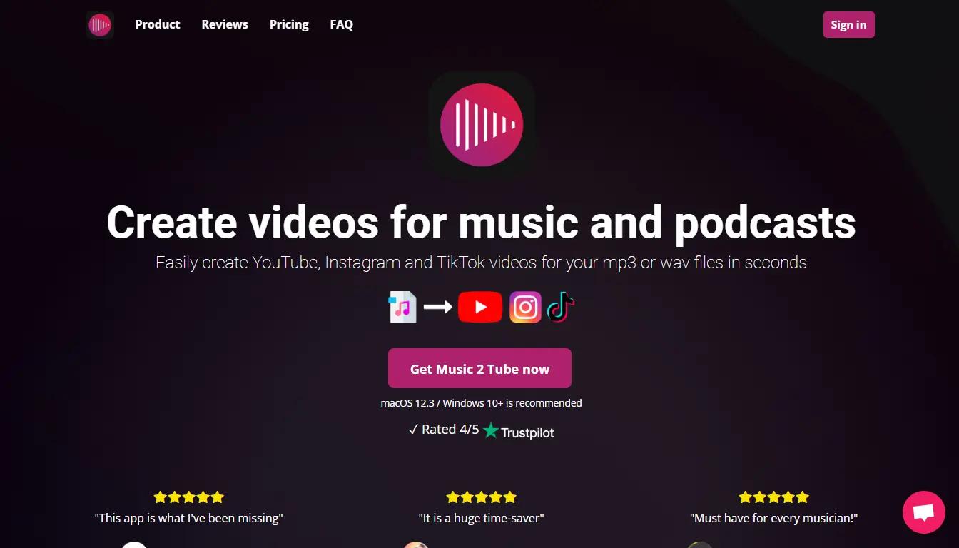 Music 2 TubeWebsite Screenshot