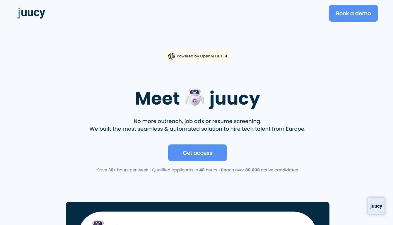 juucyWebsite Screenshot