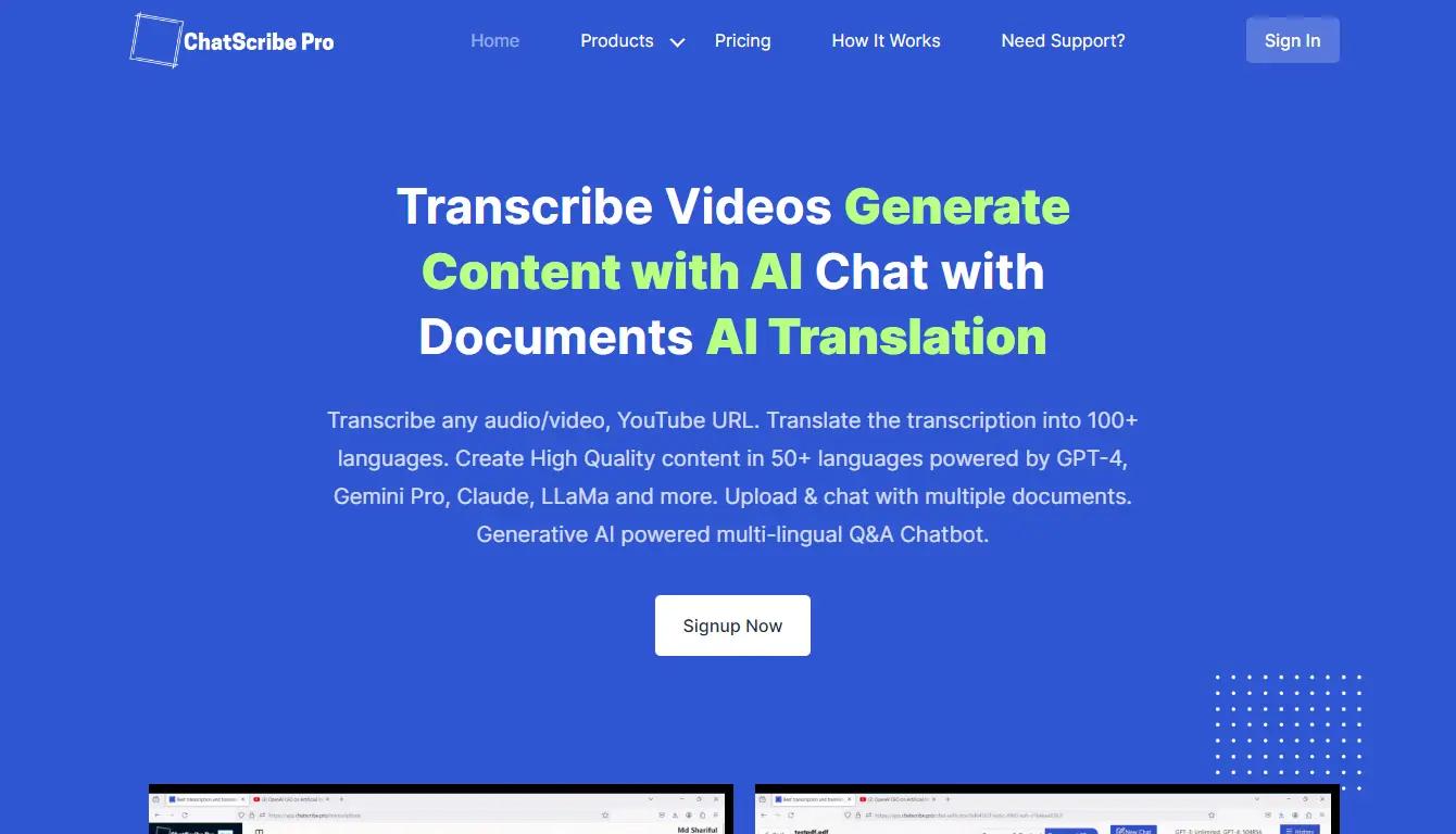 ChatScribe Pro Website