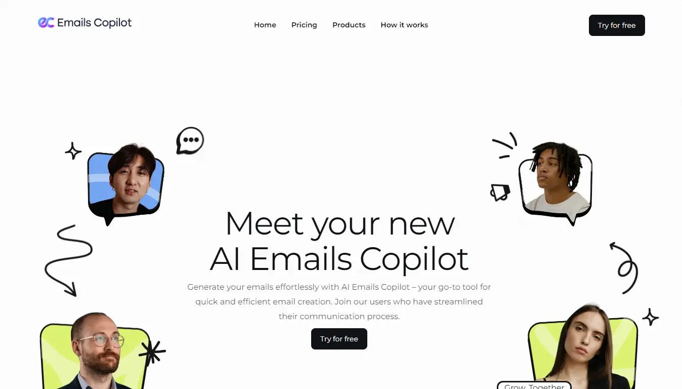 Emails CopilotWebsite Screenshot