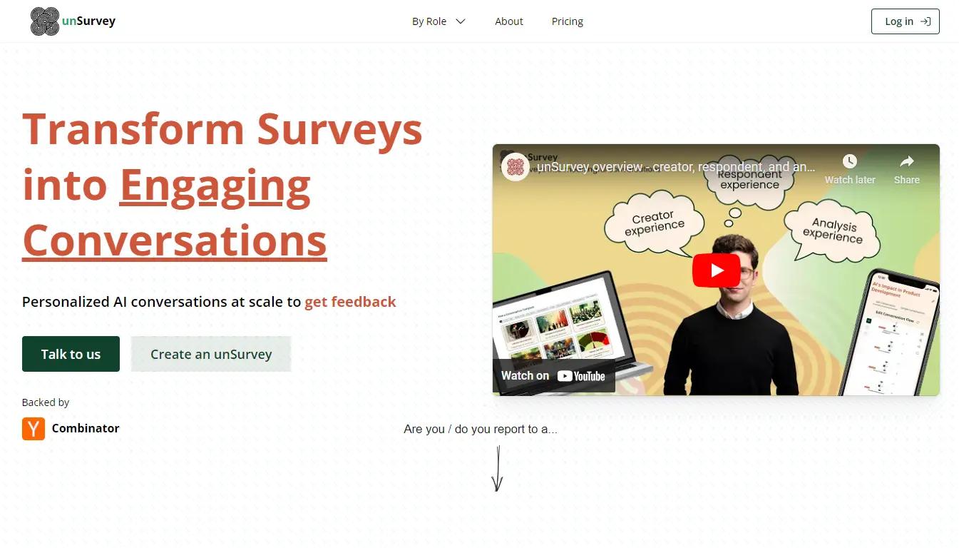 unSurveyWebsite Screenshot