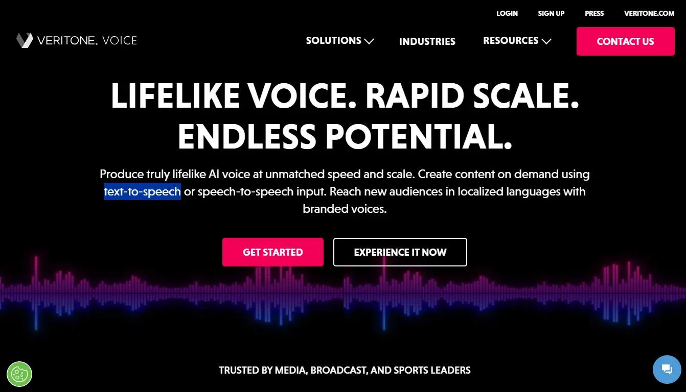 Veritone VoiceWebsite Screenshot