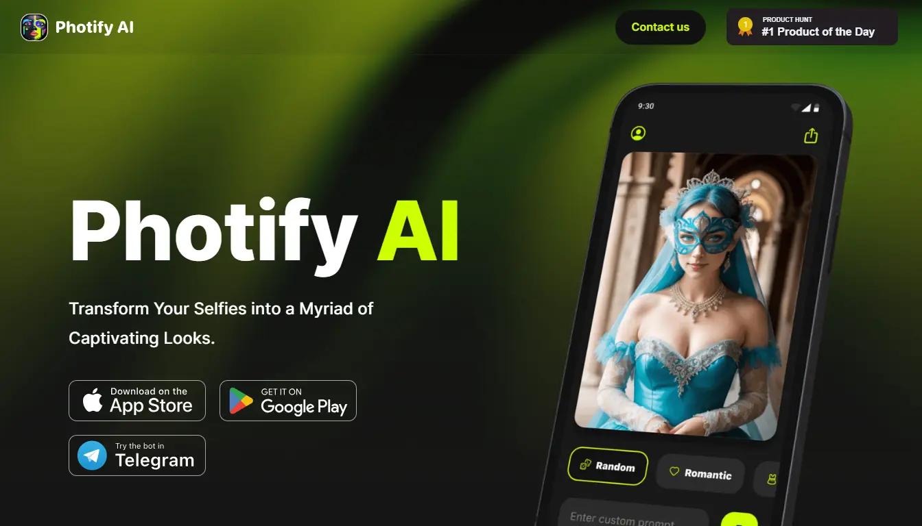 Photify AIWebsite Screenshot