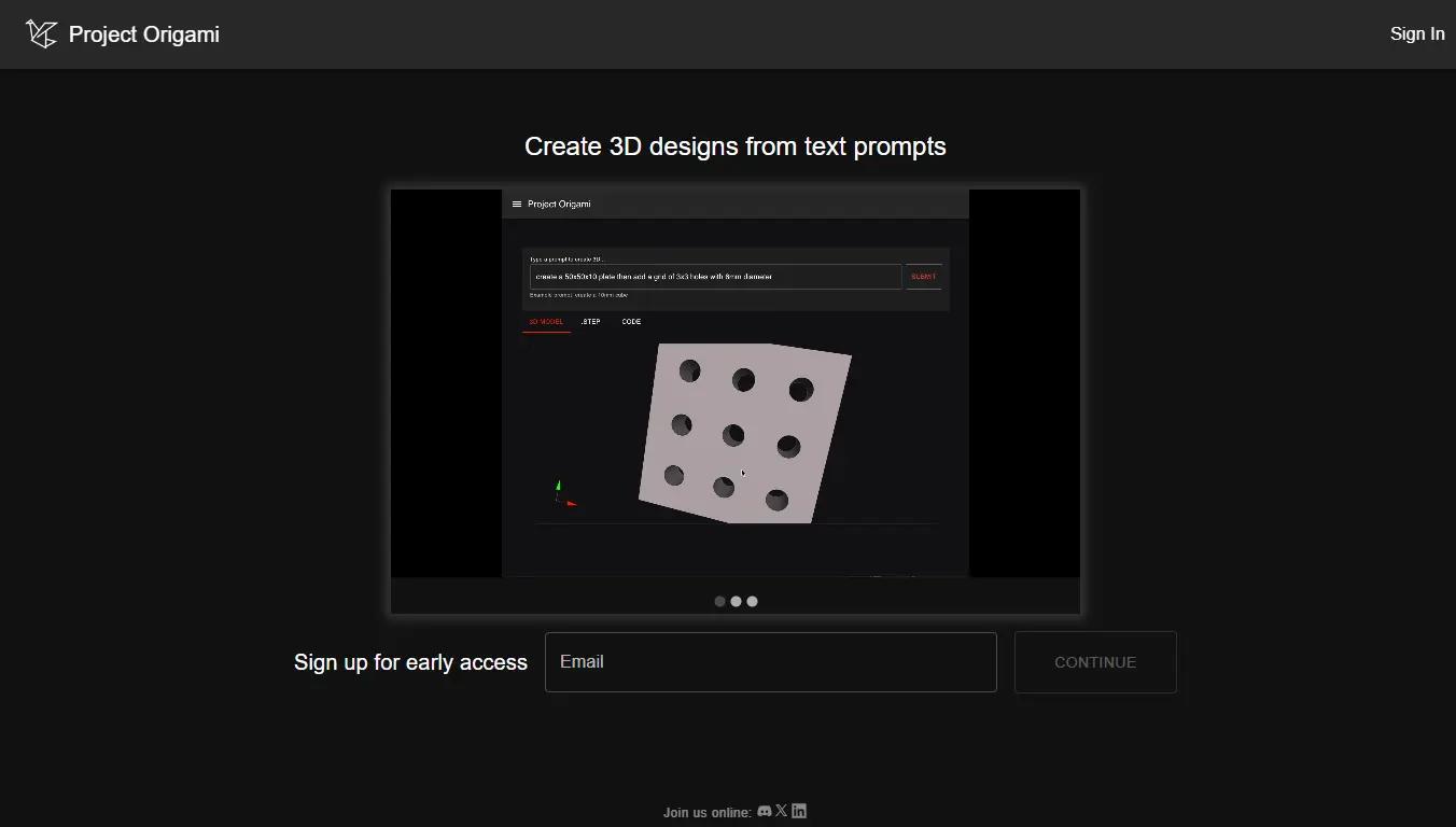 OrigamiWebsite Screenshot