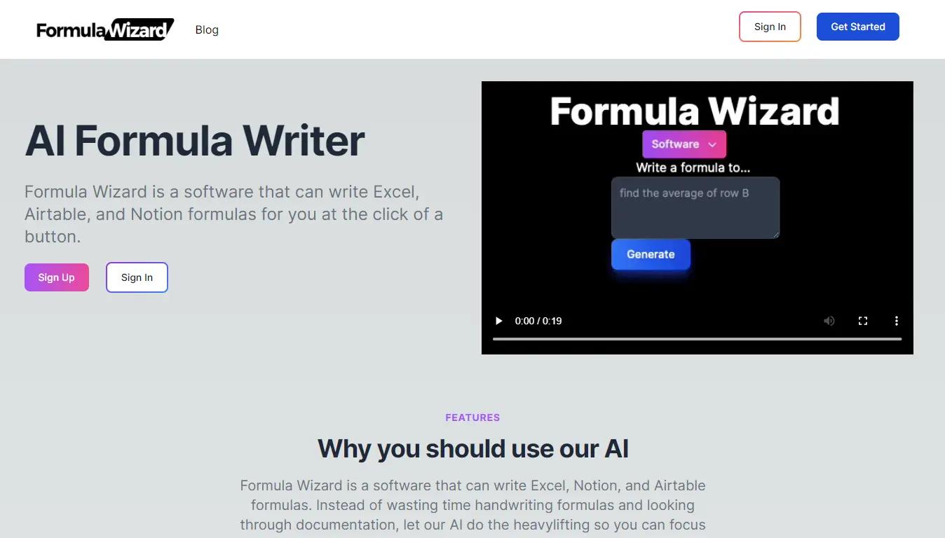 Formula Wizard Website