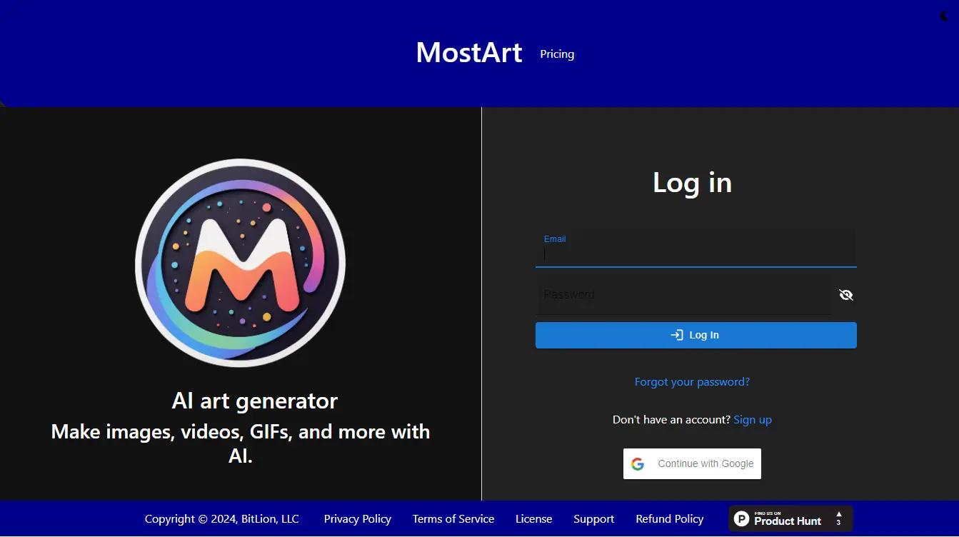 MostArtWebsite Screenshot