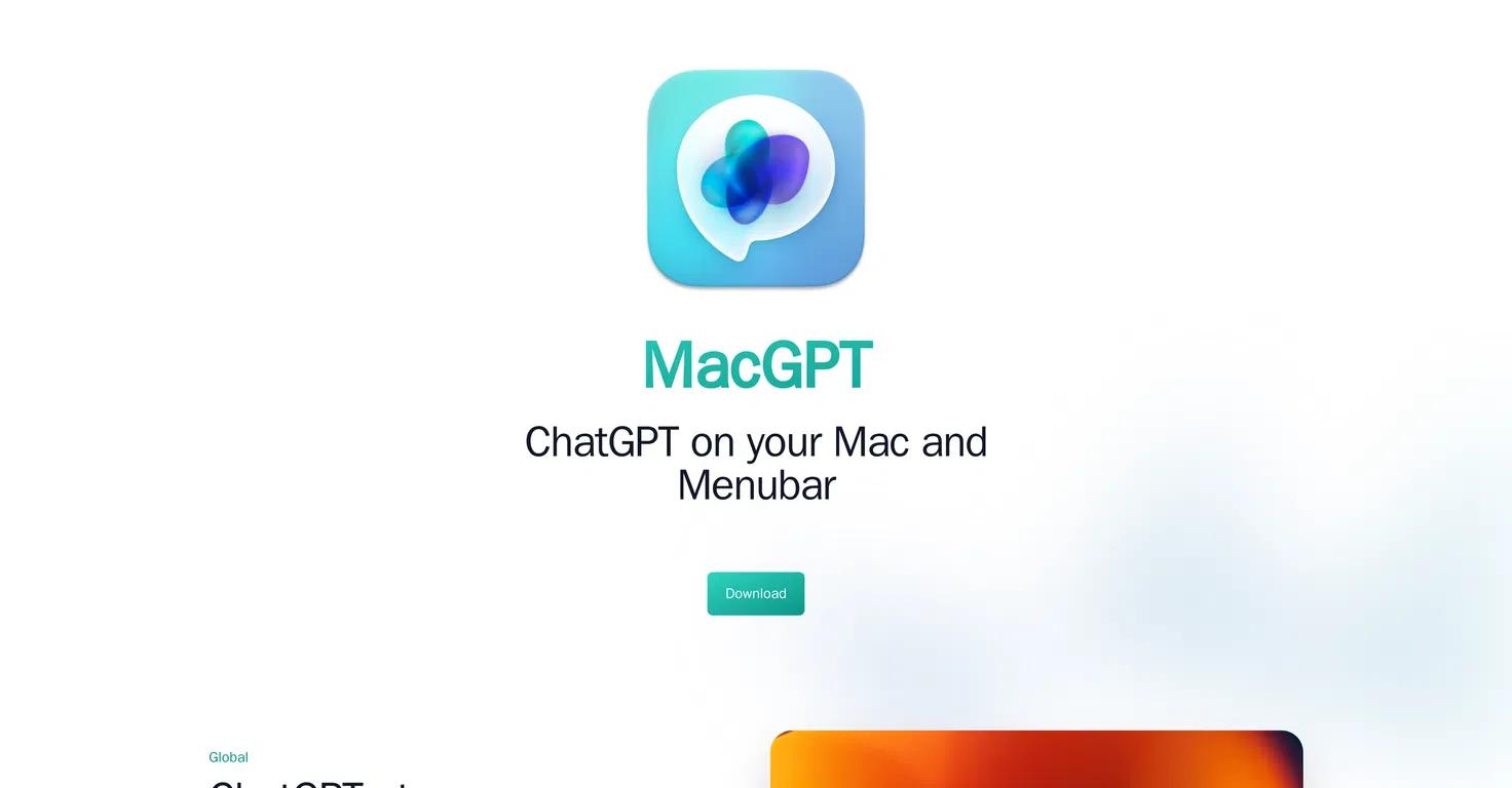 MacGPTWebsite Screenshot