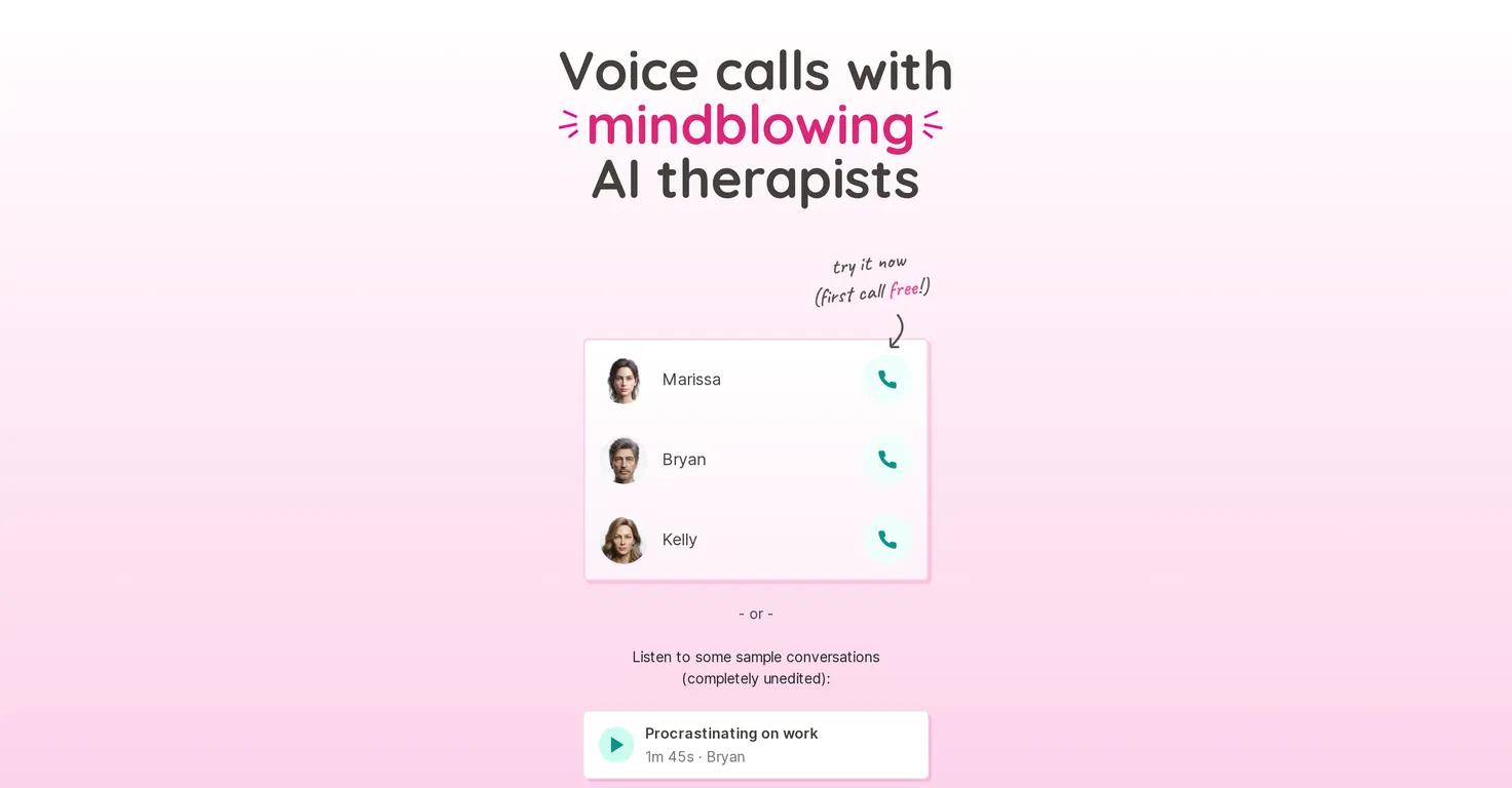 AI TherapistsWebsite Screenshot