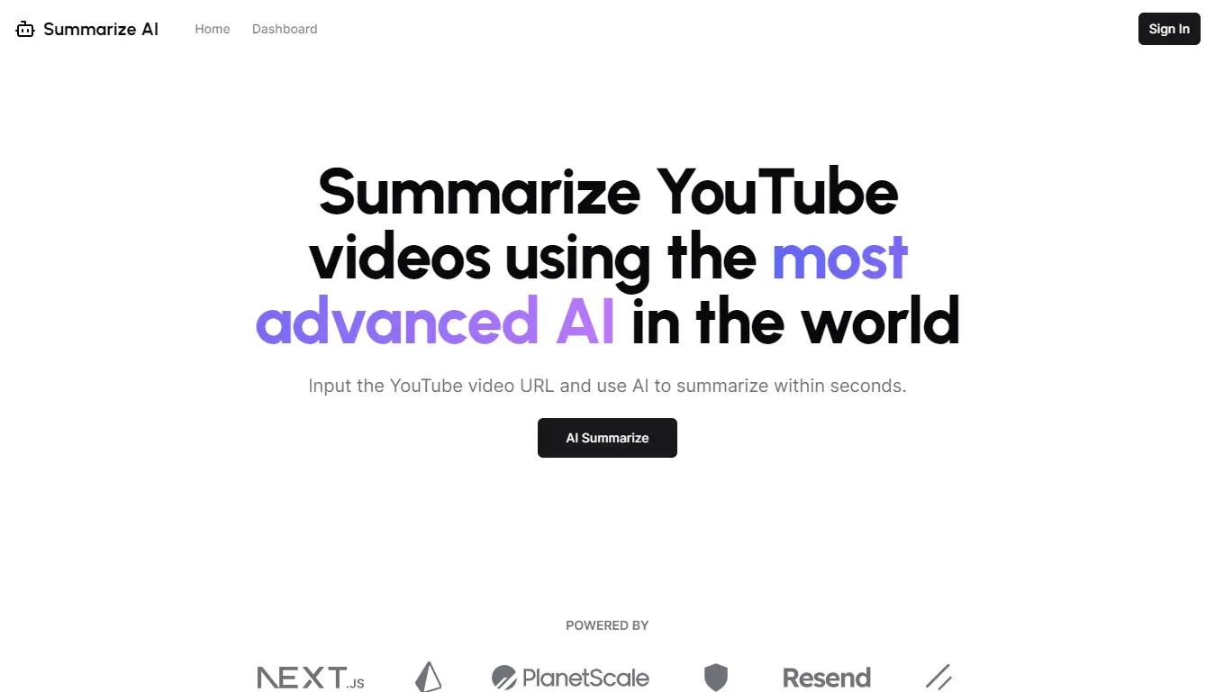 Summarize AI Website