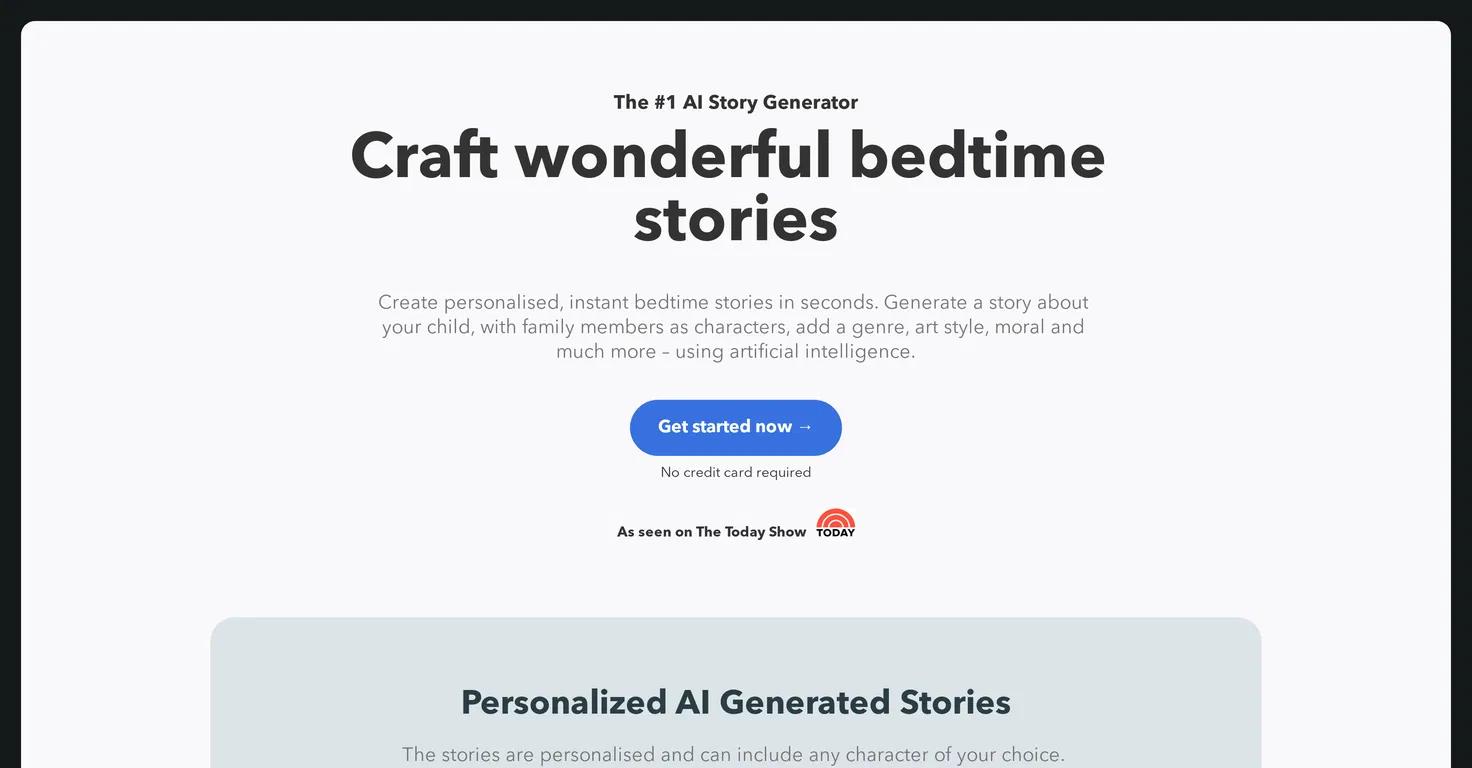 BedtimeStoryWebsite Screenshot