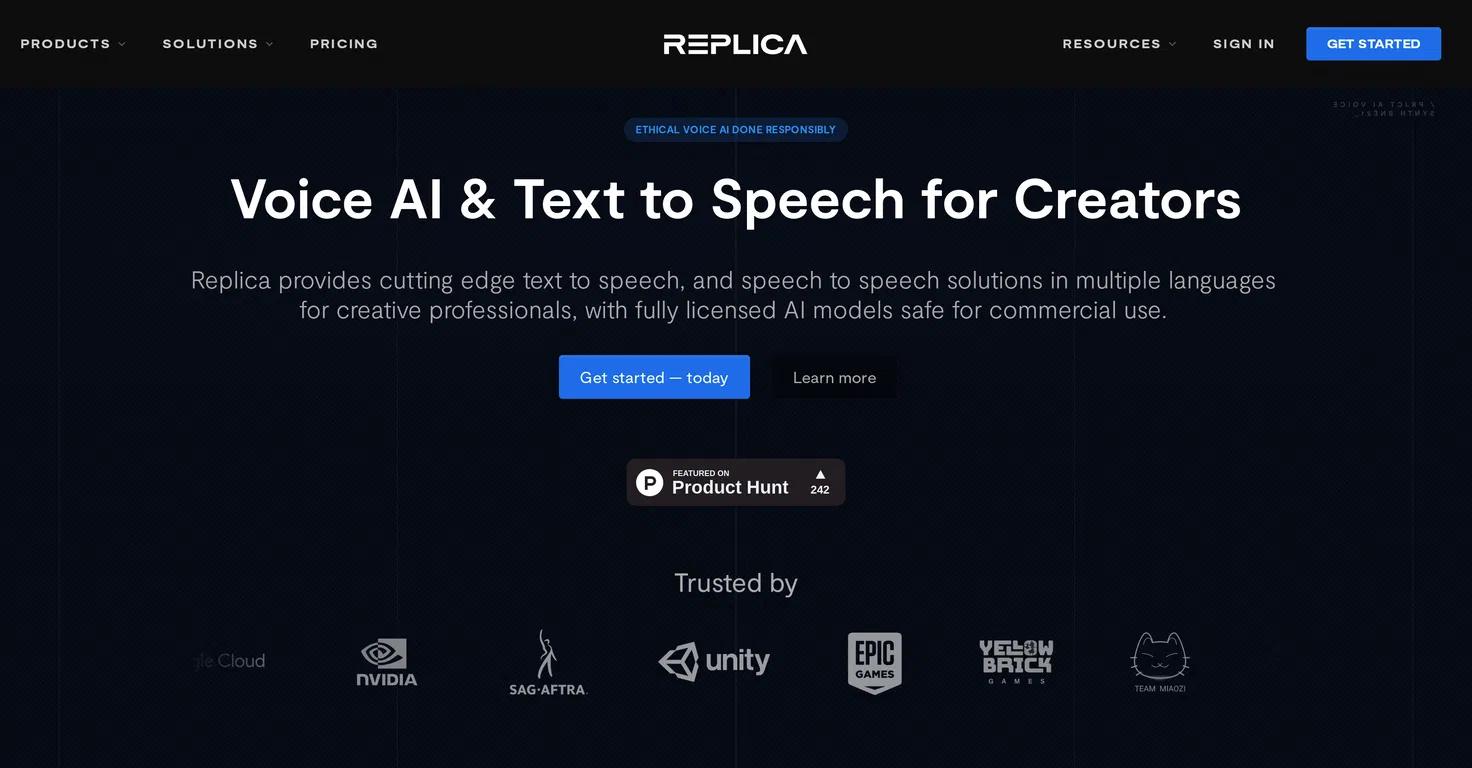 Replica Studios Website