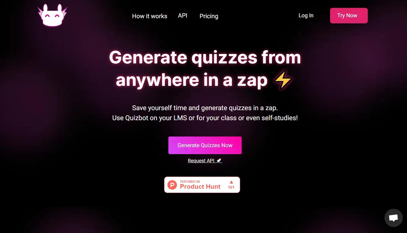 QuizbotWebsite Screenshot