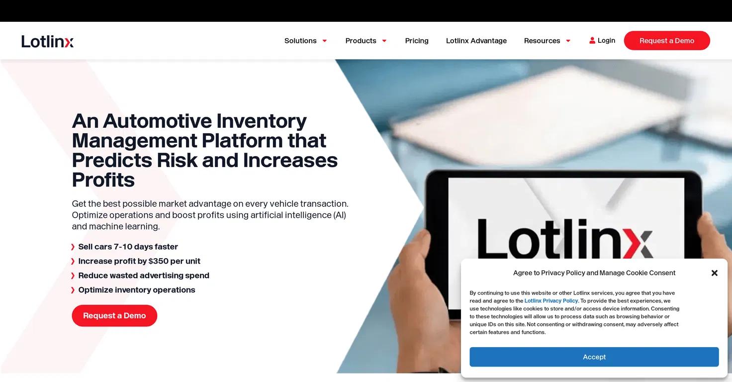 Lotlinx Website Screenshot