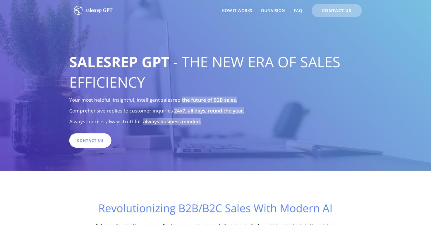 Salesrep GPTWebsite Screenshot