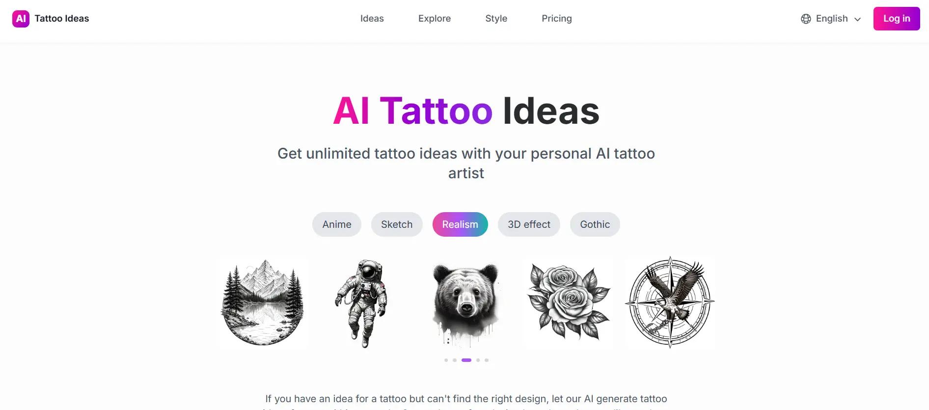 AI Tattoo Ideas Website