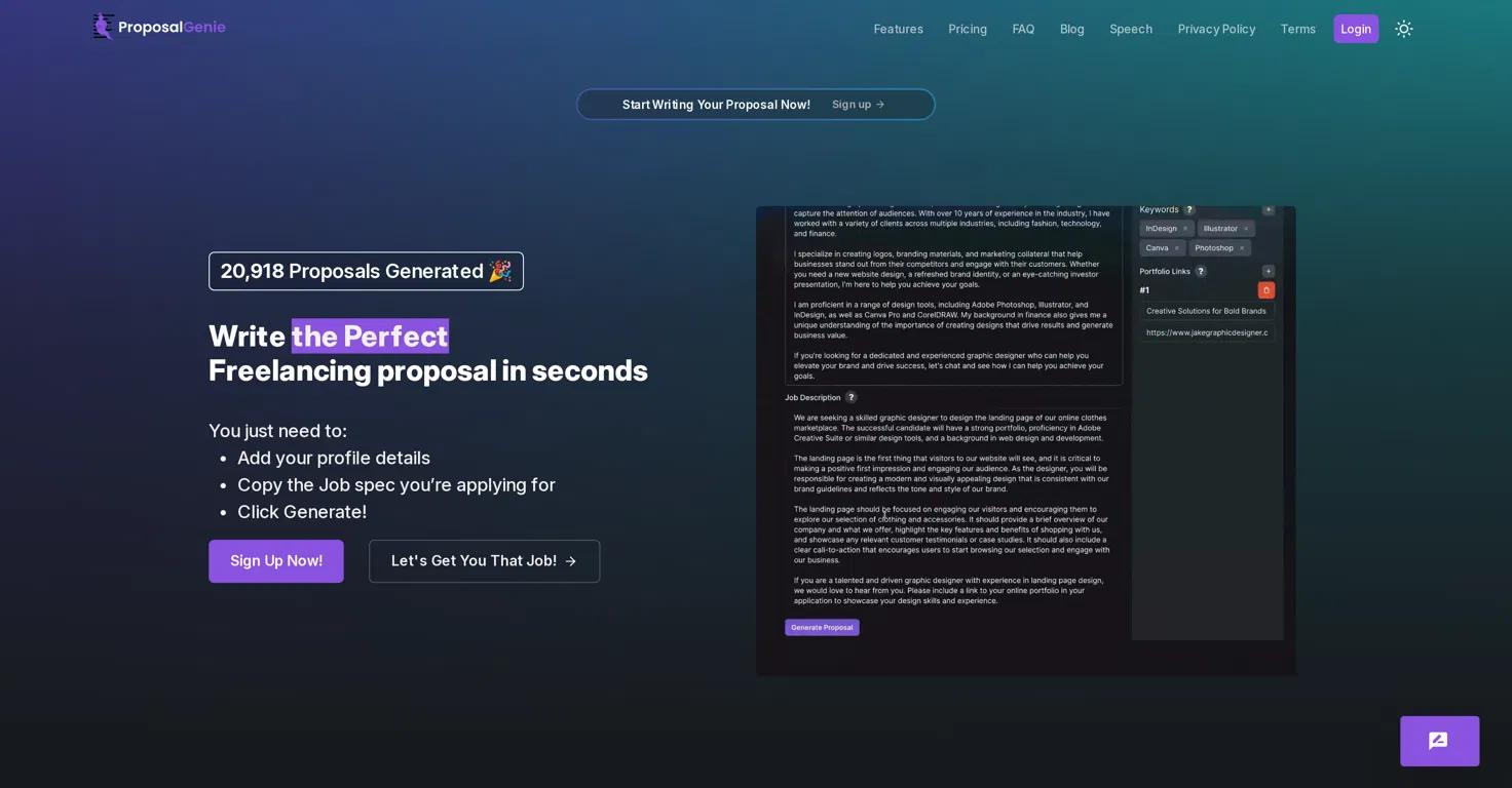 Proposal Genie Website