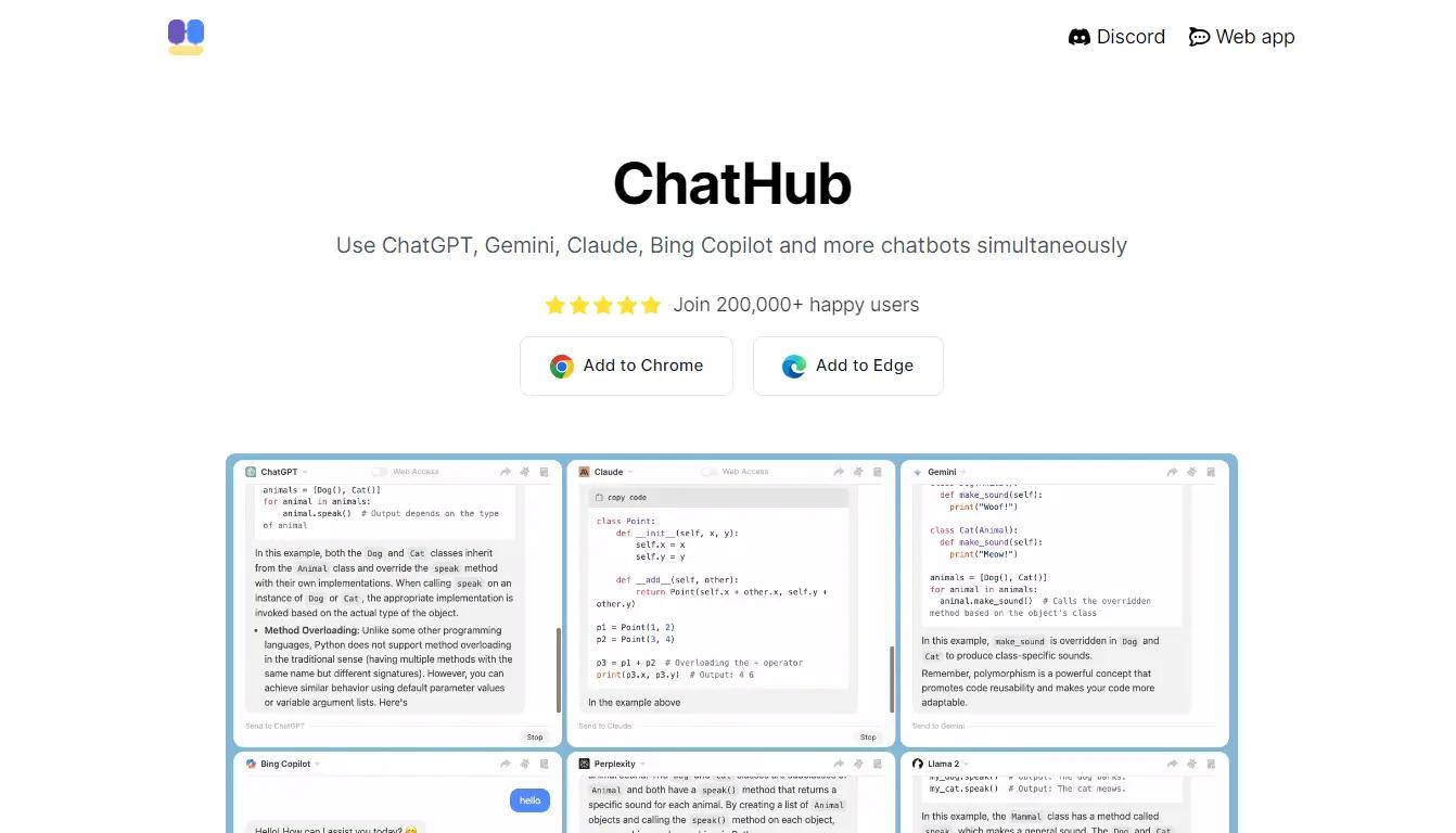 ChatHubWebsite Screenshot