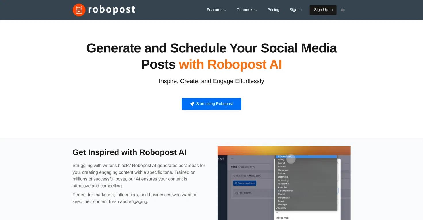 Robopost Website Screenshot