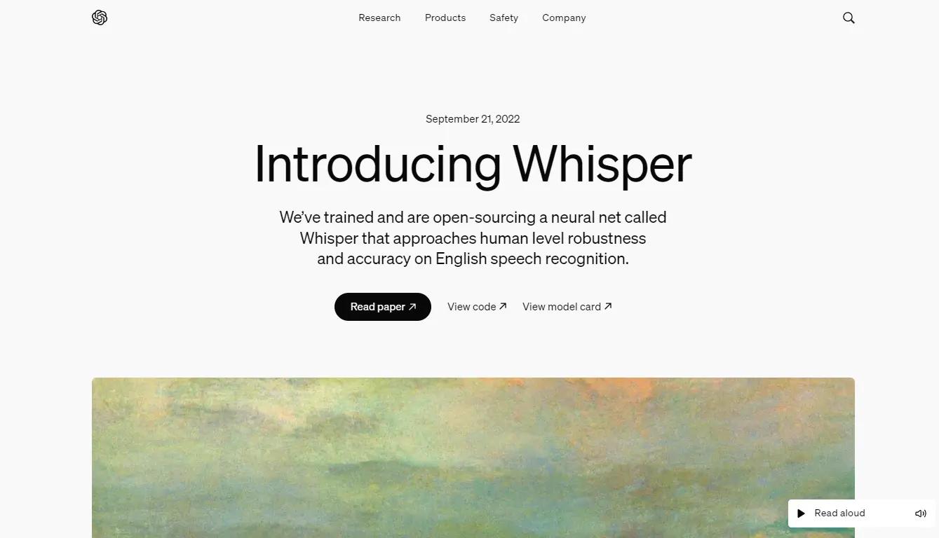 WhisperWebsite Screenshot