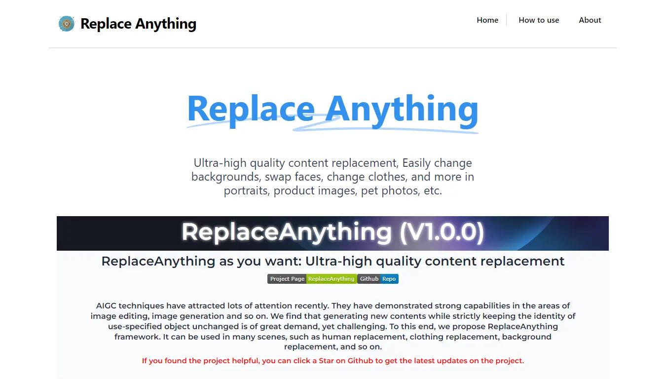 Replace Anything Website