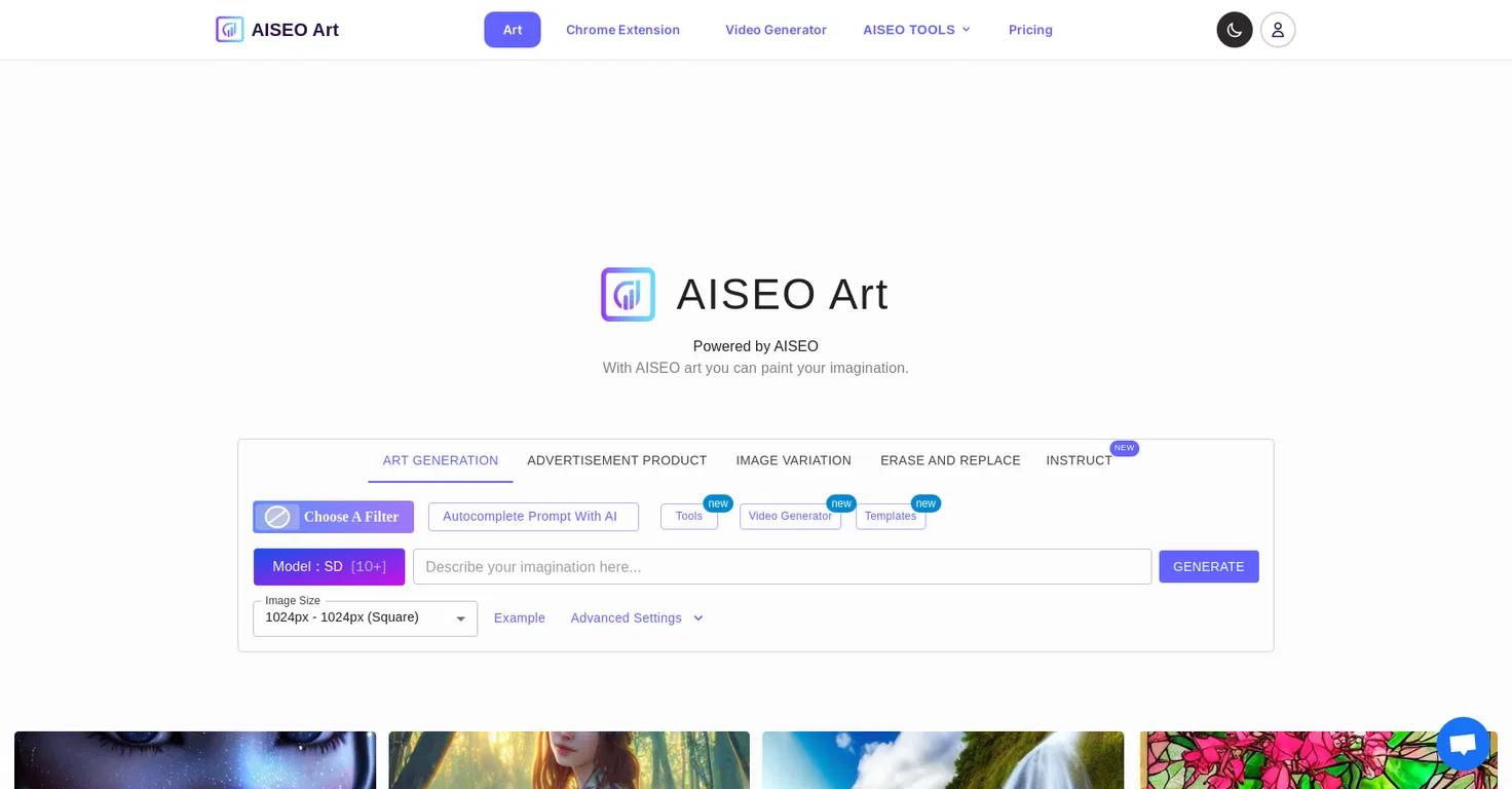 AISEO ArtWebsite Screenshot