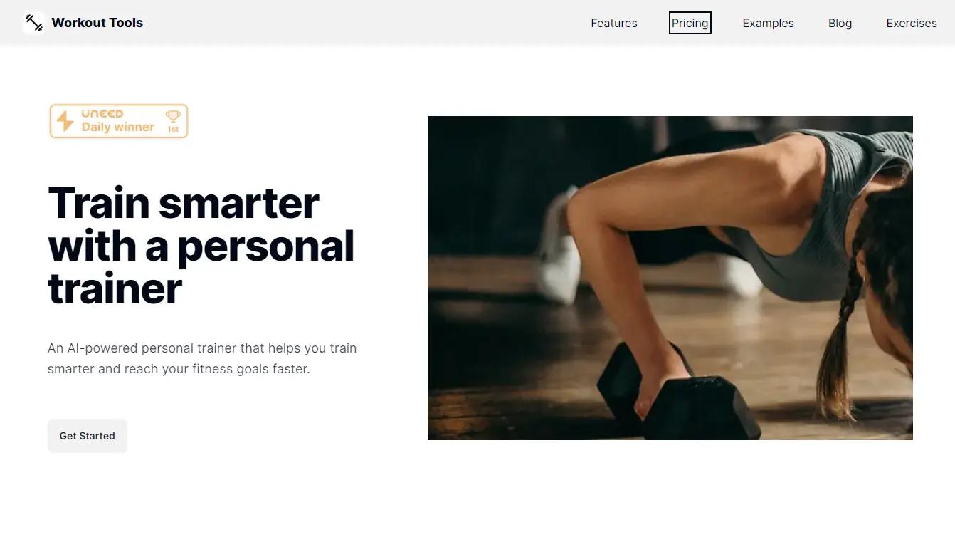 Workout ToolsWebsite Screenshot