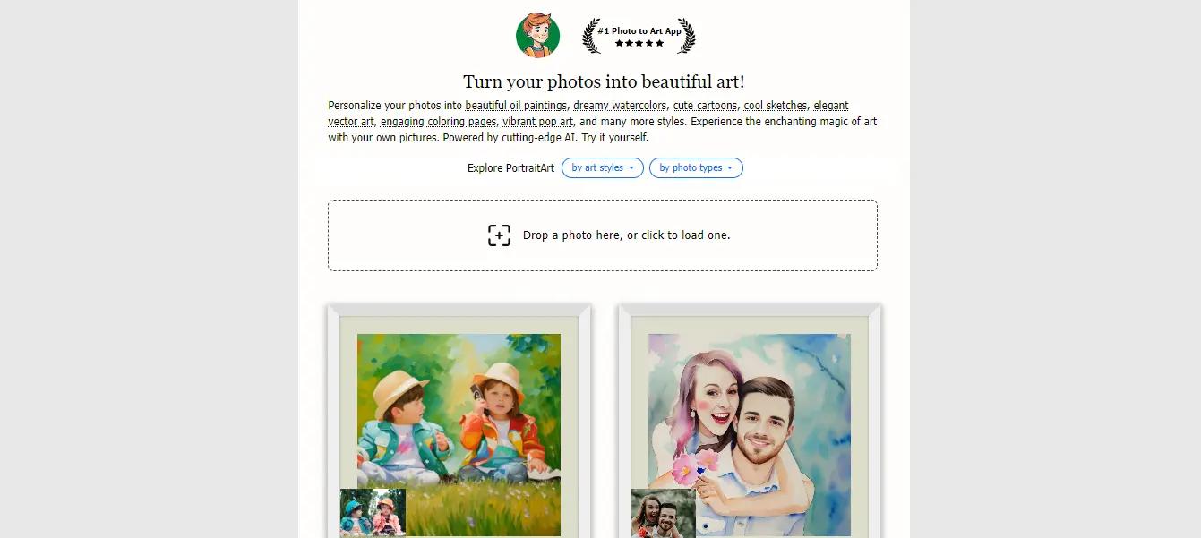 PortraitArtWebsite Screenshot