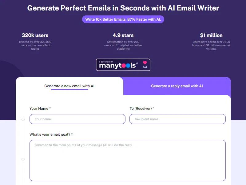 WriteMailWebsite Screenshot