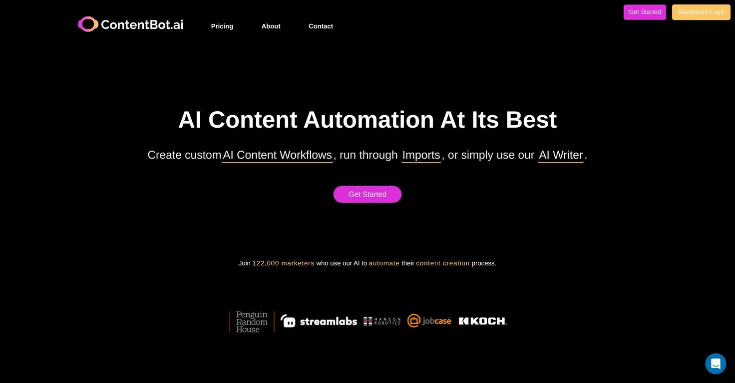 ContentBotWebsite Screenshot