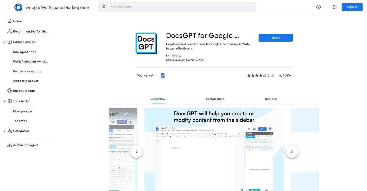 DocsGPT Website Screenshot