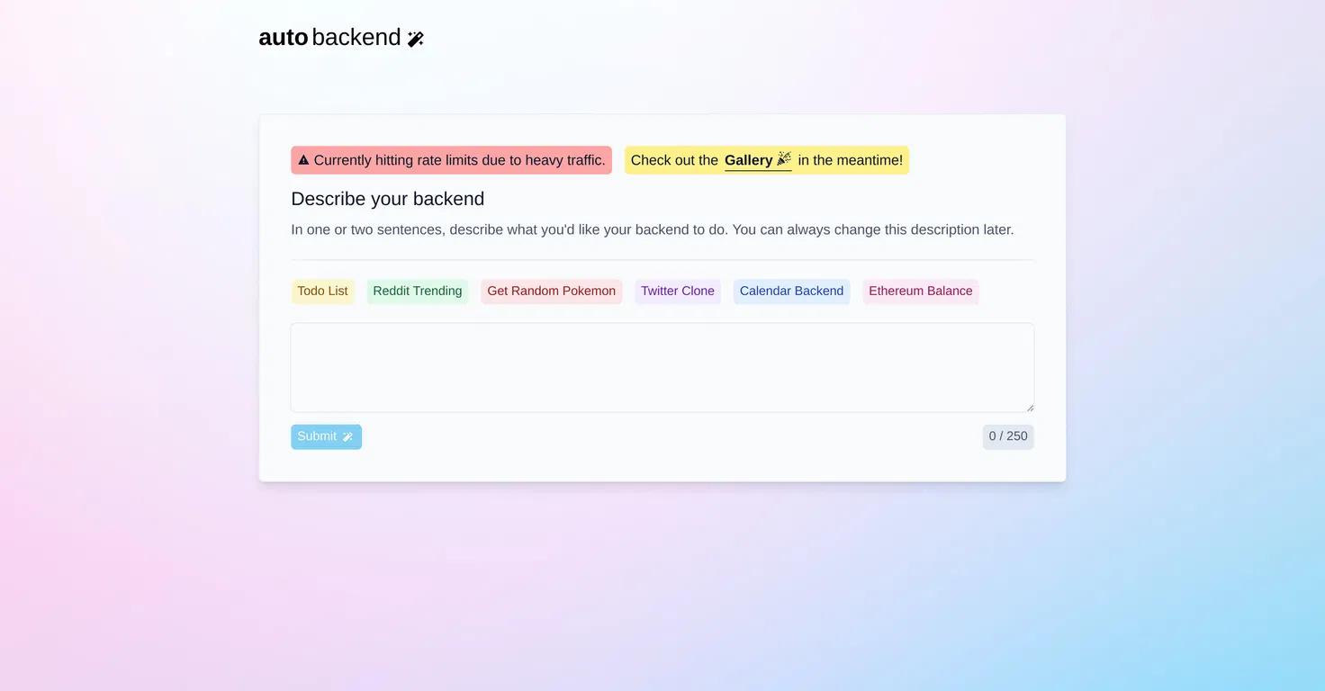 Auto BackendWebsite Screenshot