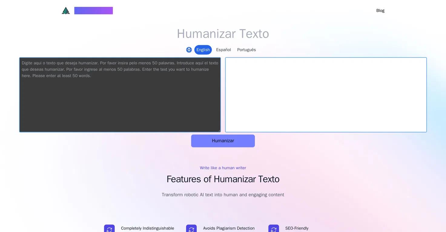 Humanizar TextoWebsite Screenshot