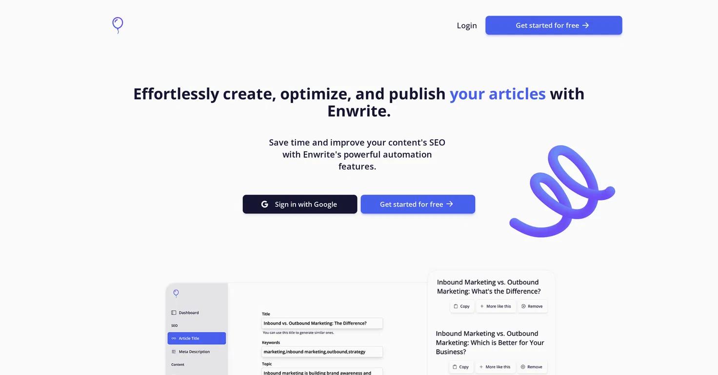 Enwrite Website