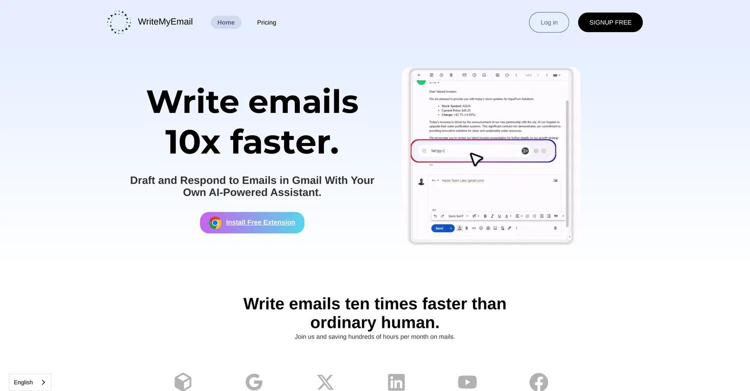 WriteMyEmailWebsite Screenshot