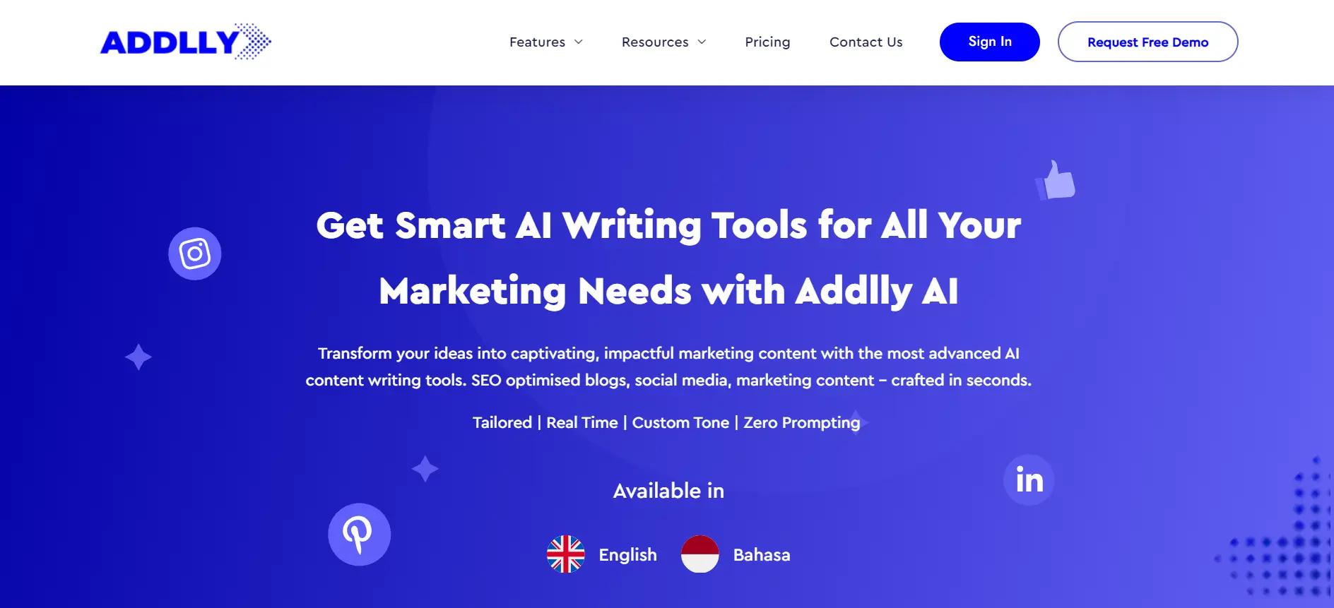 Addlly AI Website
