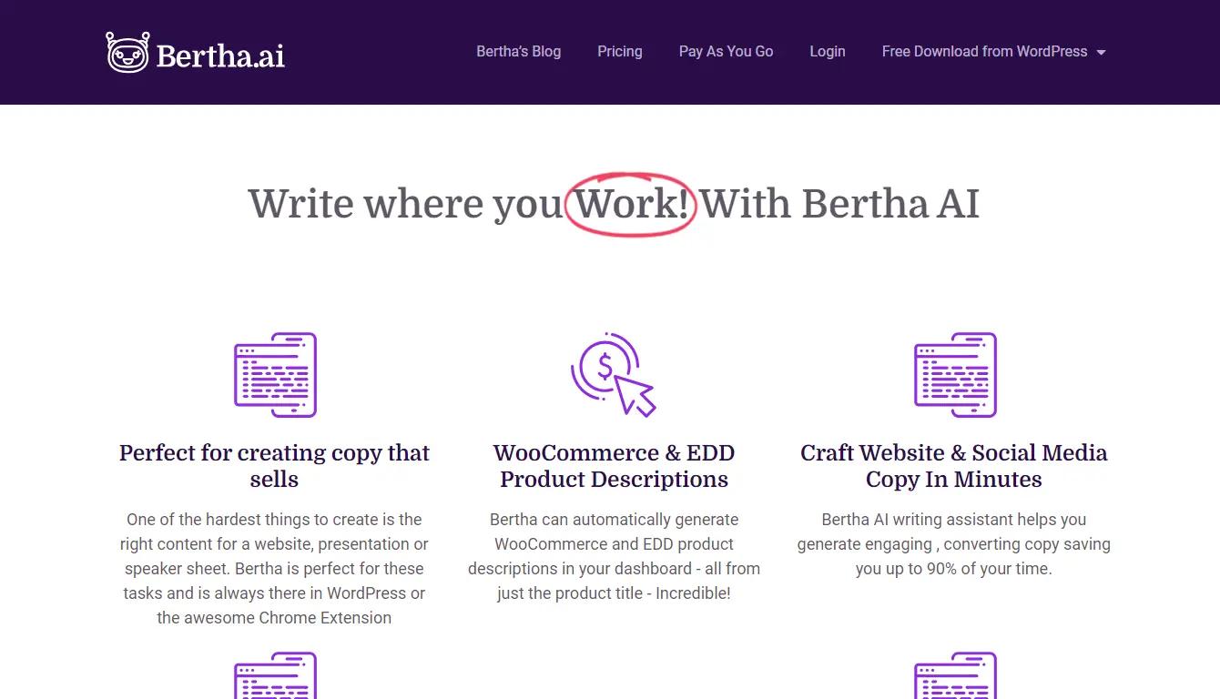 Bertha AI Website
