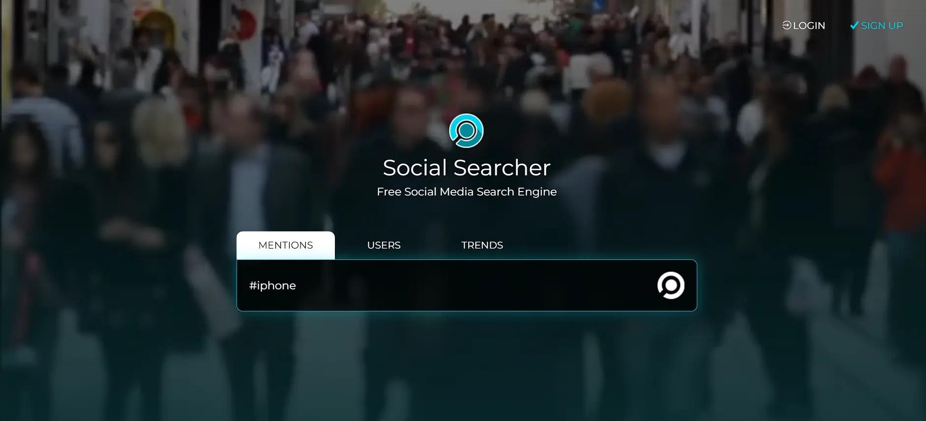 Social SearcherWebsite Screenshot