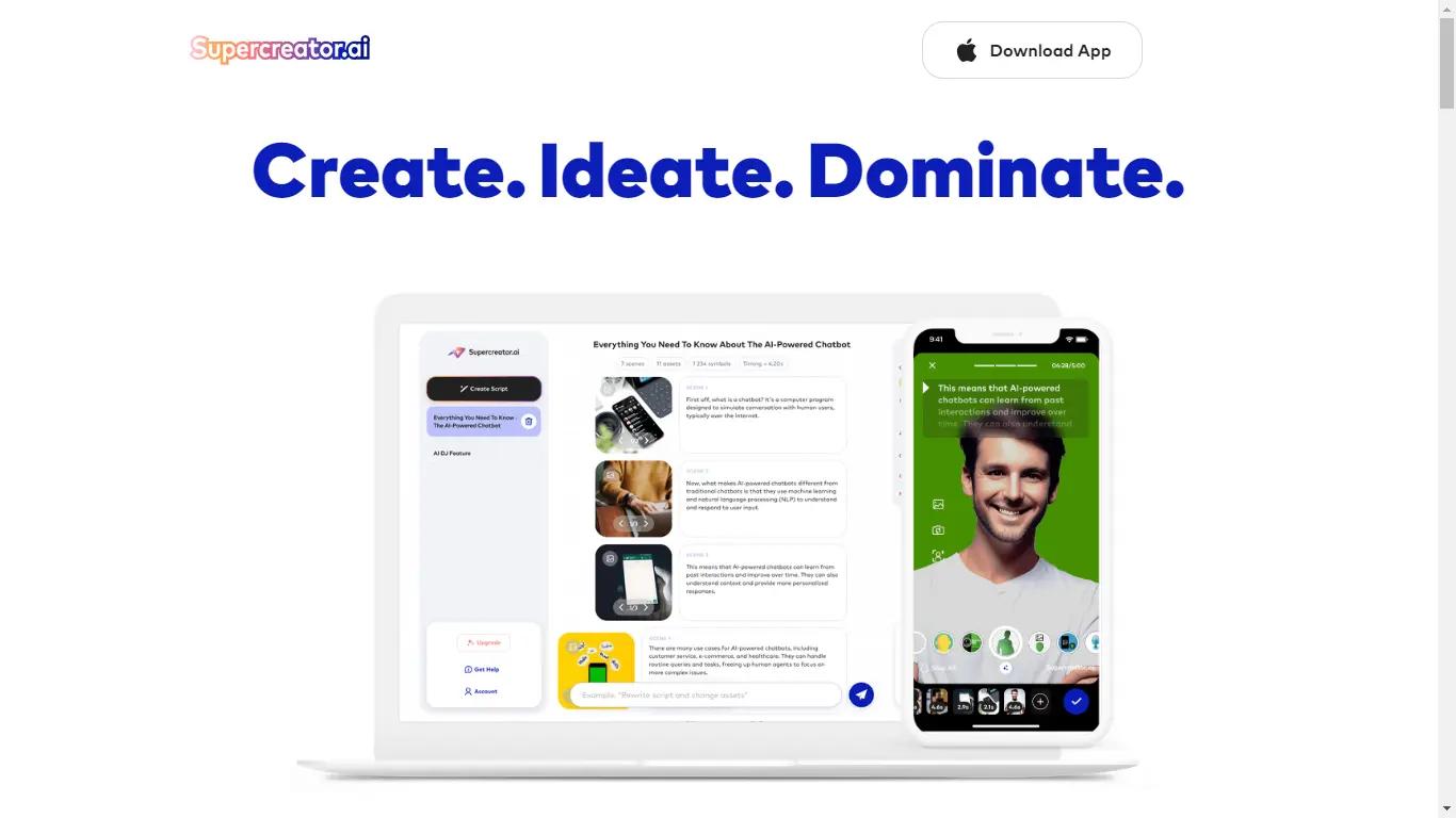 SupercreatorWebsite Screenshot