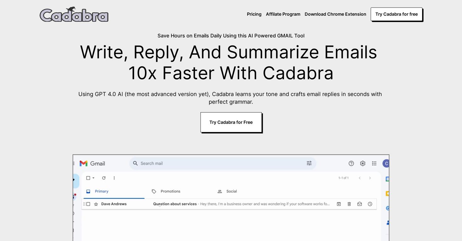 CadabraWebsite Screenshot