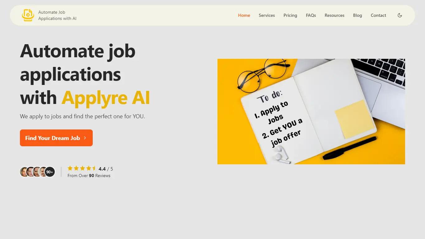 Applyre Website Screenshot