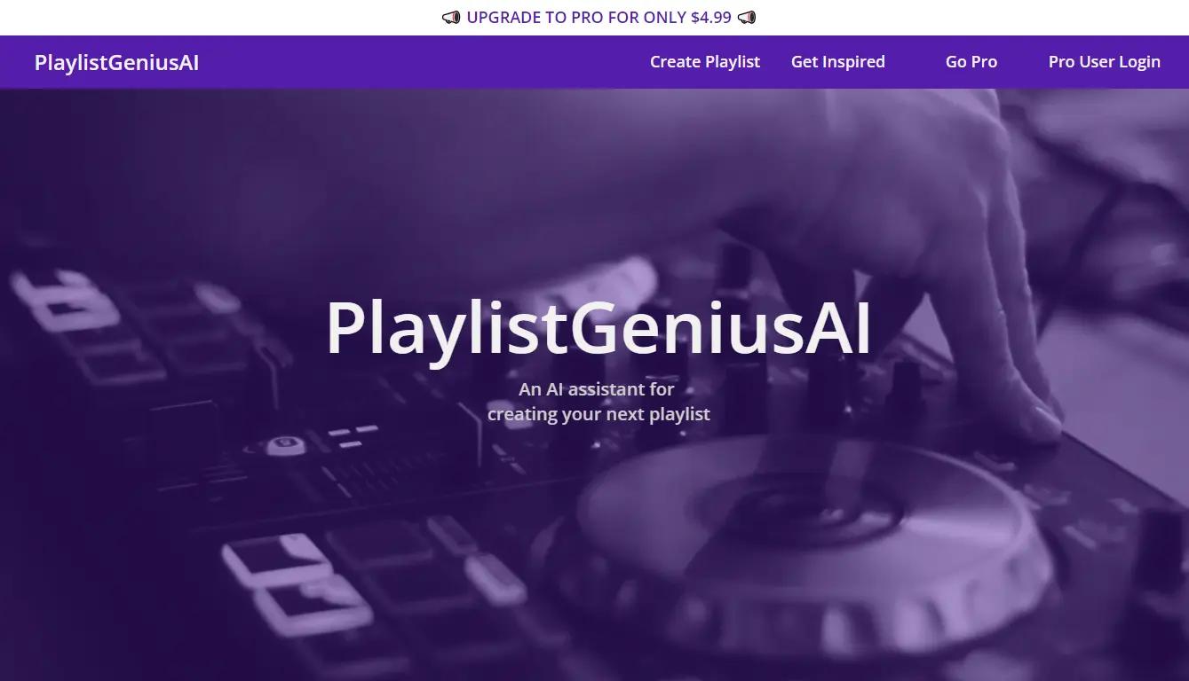 PlaylistGeniusAI Website